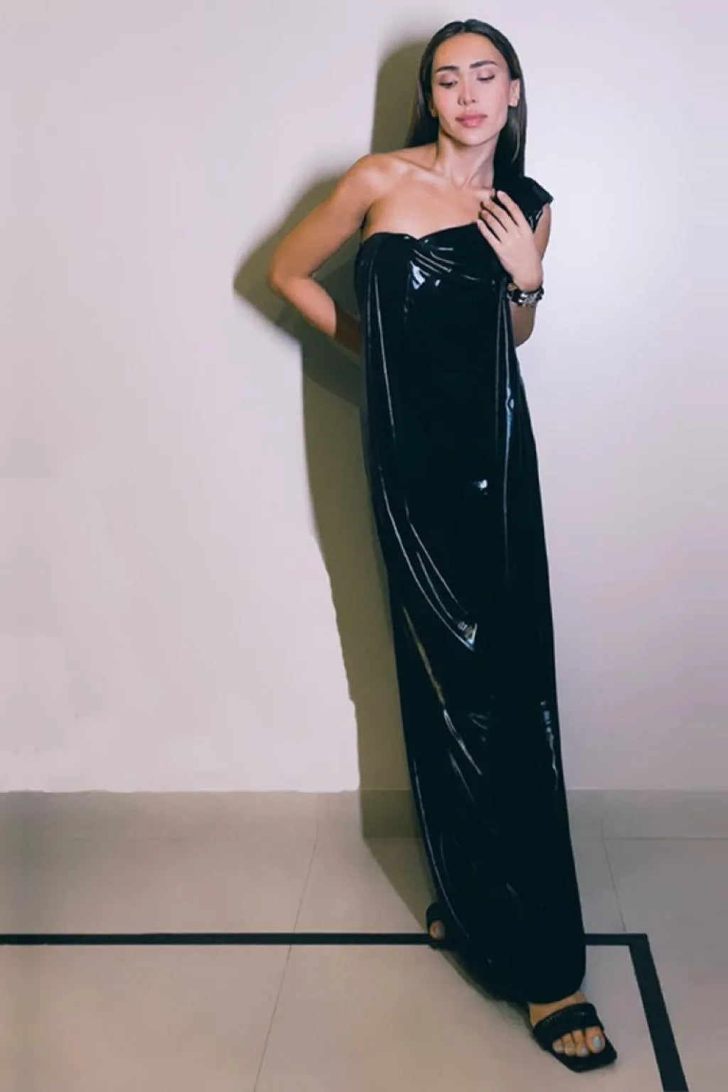 Echo Off shoulder Sari Dress