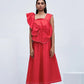 Echo Red Cotton Mesa Dress