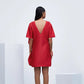 Echo Red Eroded Taffeta Dress