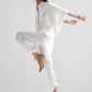Echo White Silk Pants