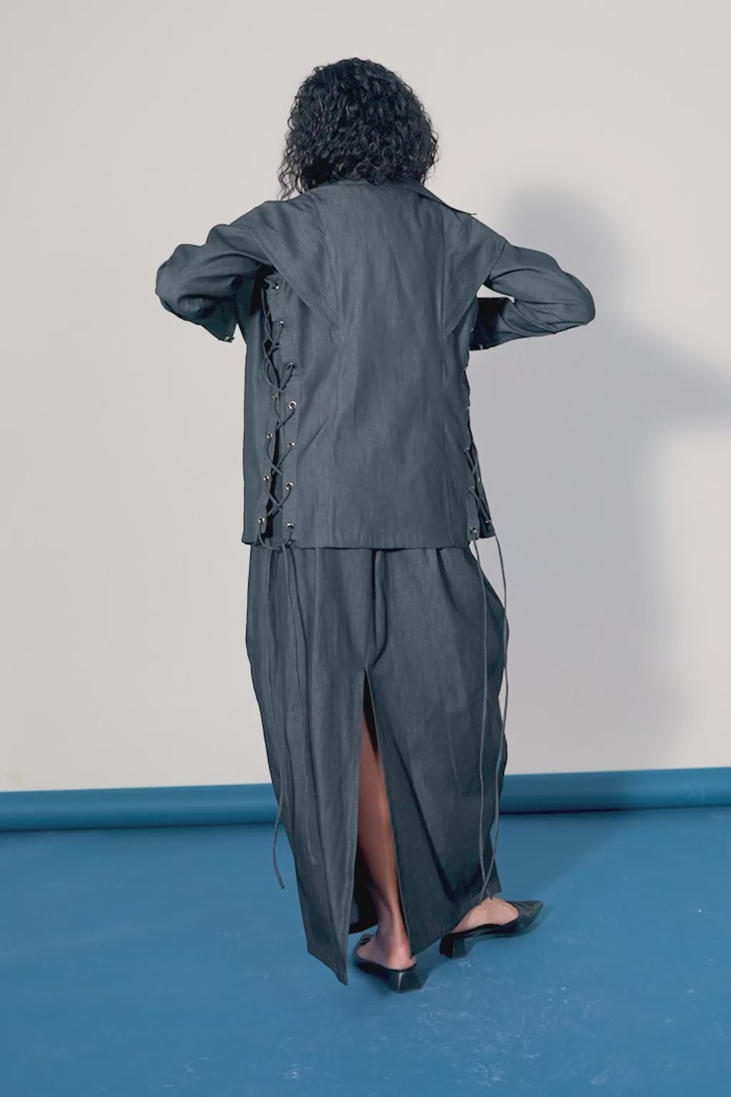 Echo Arched Denim Top