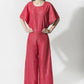 Red Lurex Stripe Jumpsuit