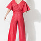 Red Lurex Stripe Jumpsuit