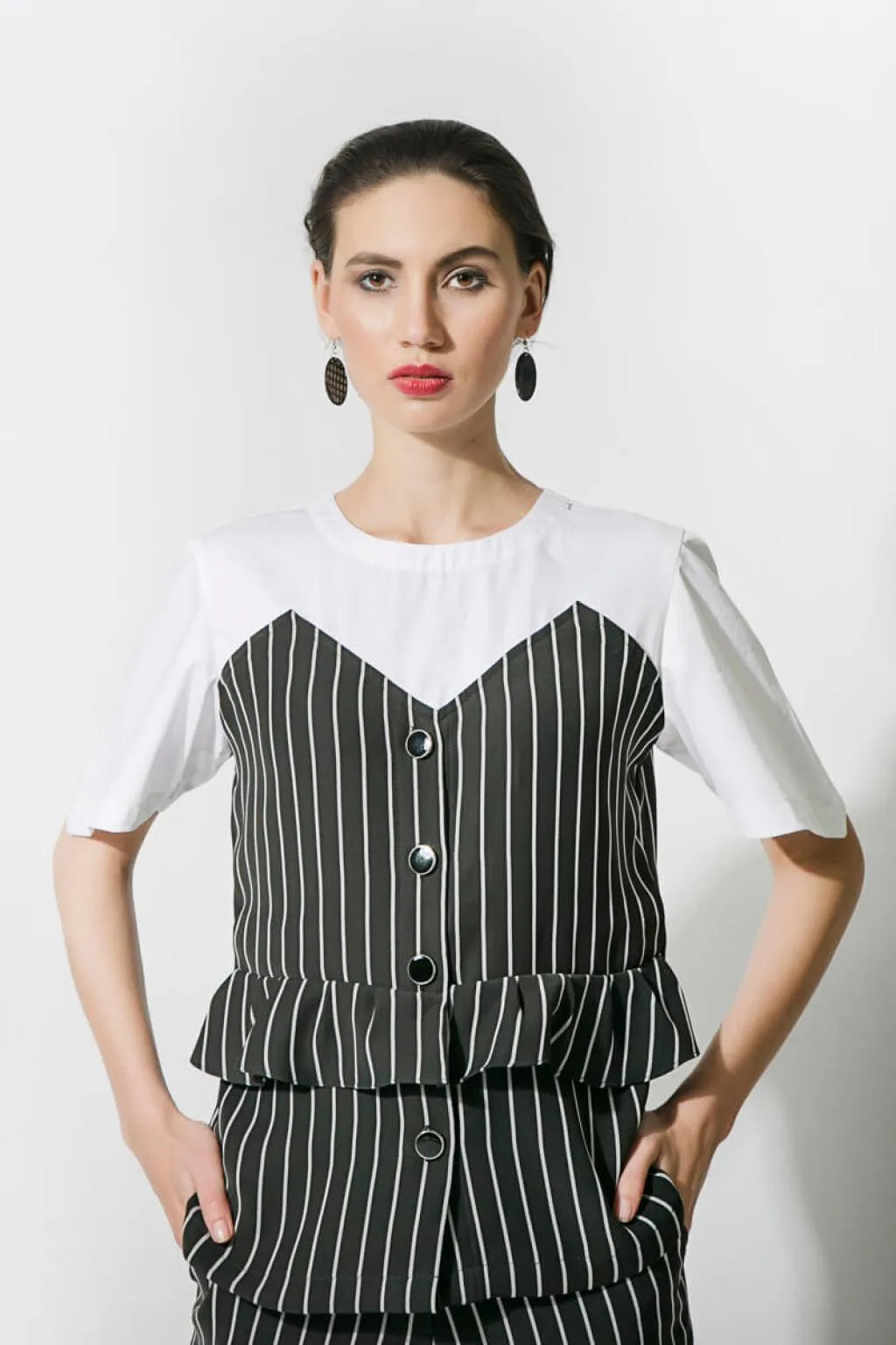 Stripe Blazer Style Top